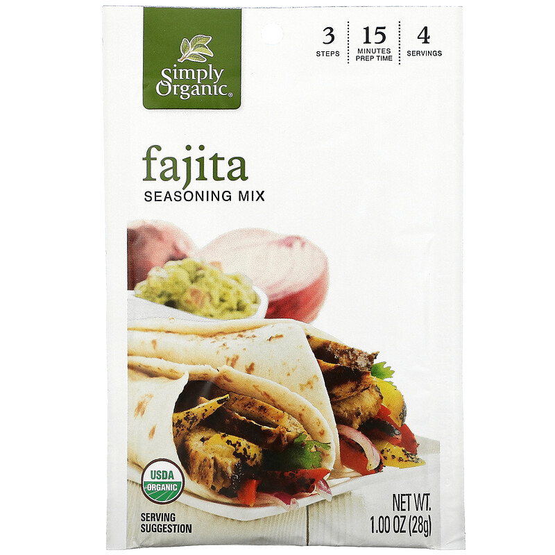 Simply Organic, Fajita Seasoning Mix, 12 Packets, 1 oz (28 g) Each iHerb