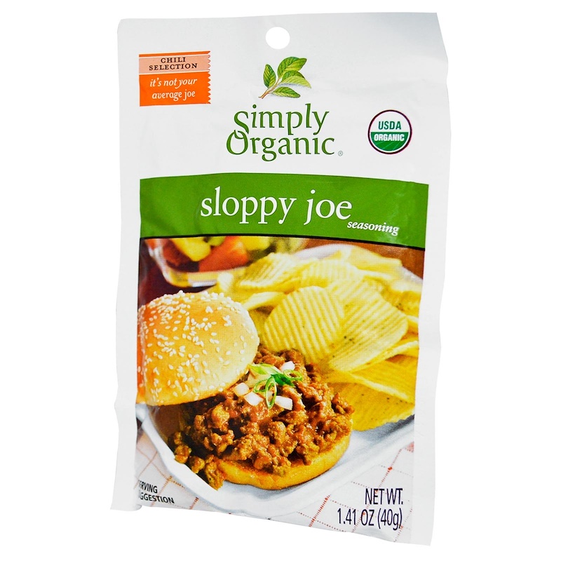 Simply Organic, Sloppy Joe Seasoning, 12 Packets, 1.41 oz (40 g) Each