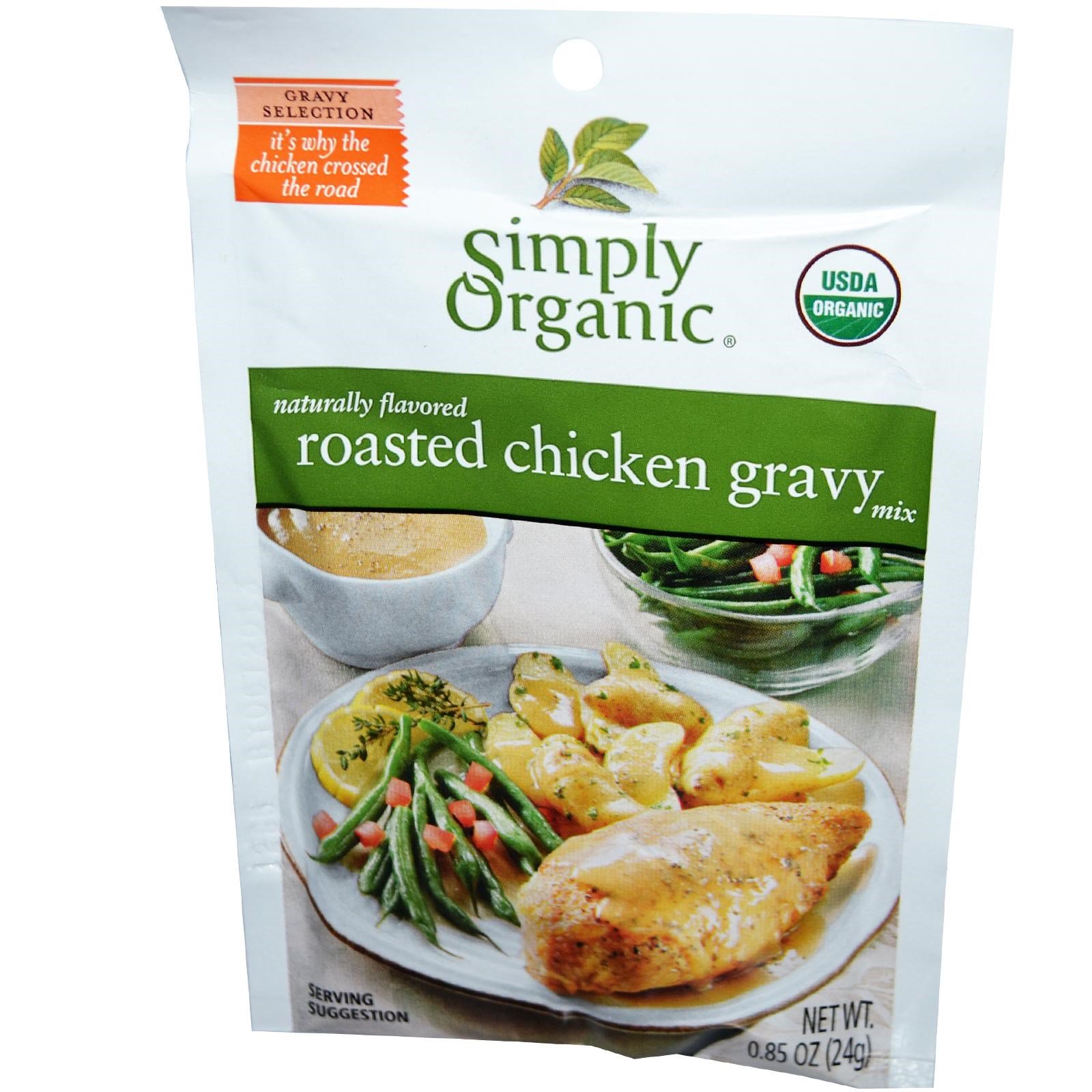 Simply Organic, Roasted Chicken Gravy Mix, 12 Packets, 0.85 oz (24 g