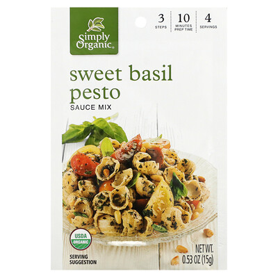 

Simply Organic Sweet Basil Pesto Sauce Mix 12 Packets 0.53 oz (15 g) Each