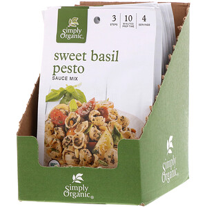 Отзывы о Симпли Органик, Sweet Basil Pesto Sauce Mix, 12 Packets, 0.53 oz (15 g) Each