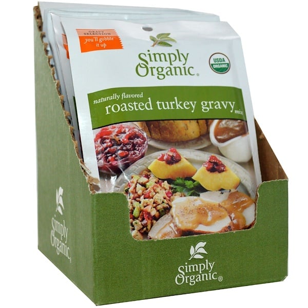 Simply Organic, Roasted Turkey Gravy Mix, 12 Packets, 0.85 oz (24 g) Each (Discontinued Item) 