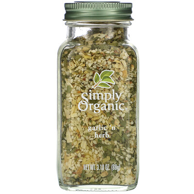 Simply Organic чеснок и травы, 88 г (3,10 унции)