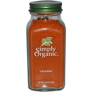 Simply Organic, Кайенский перец, 2.89 унций (82 г)