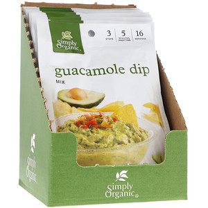 Отзывы о Симпли Органик, Guacamole Dip Mix, 12 Packets, 0.80 oz (23 g) Each