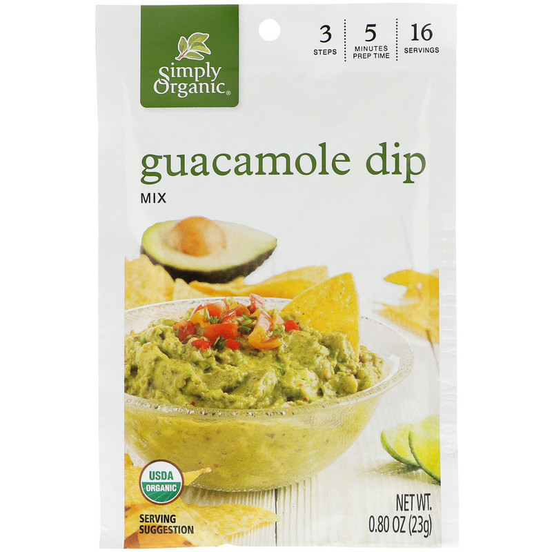 Simply Organic, Guacamole Dip Mix, 12 Packets, 0.80 oz (23 g) Each iHerb