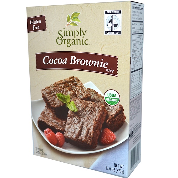 Simply Organic, Cocoa Brownie Mix, 13.0 oz (370 g) (Discontinued Item) 