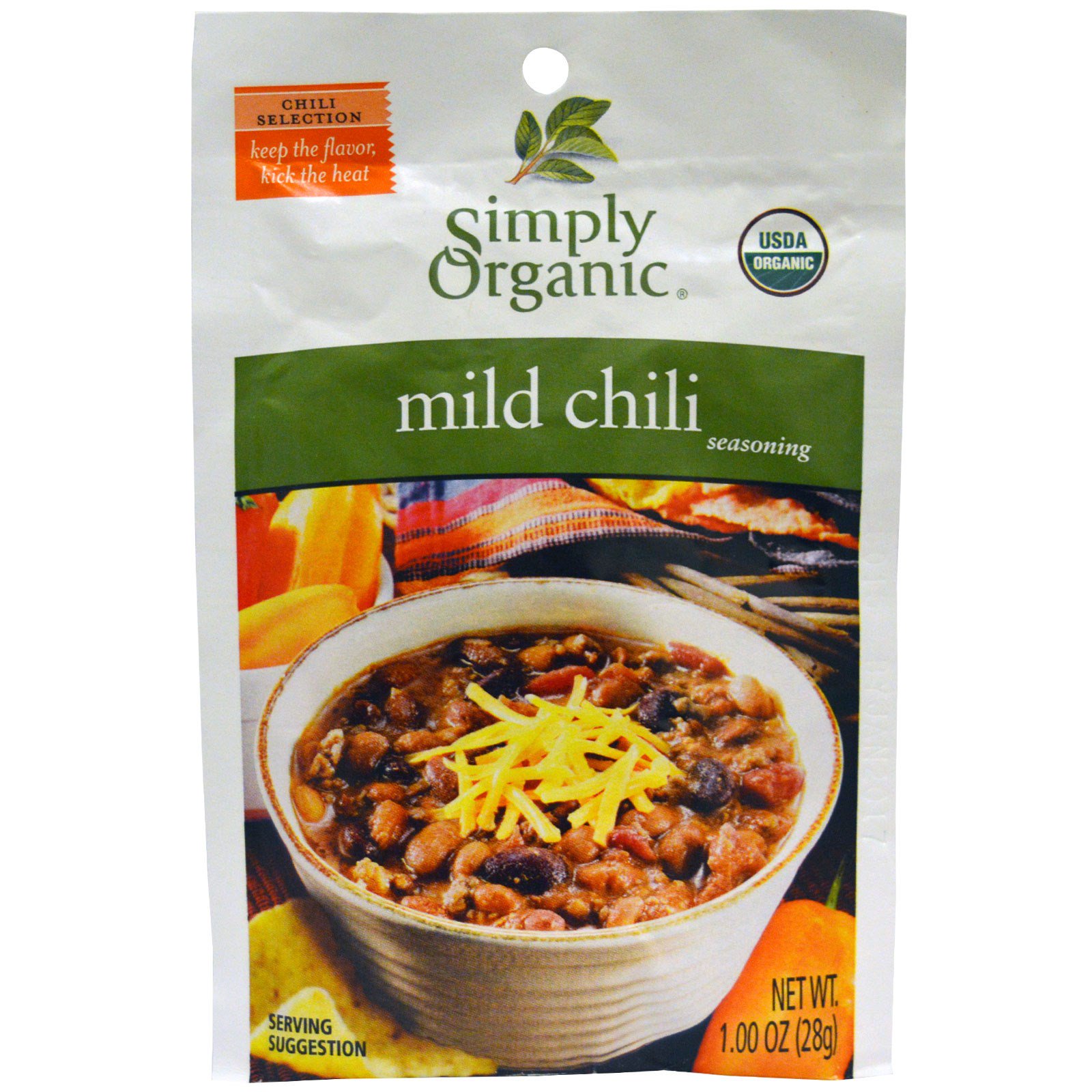 Simply Organic, Mild Chili Seasoning, 12 Packets, 1.00 oz (28 g) Each