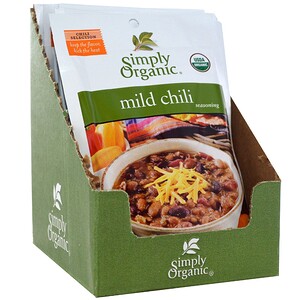 Отзывы о Симпли Органик, Mild Chili Seasoning, 12 Packets, 1.00 oz (28 g) Each