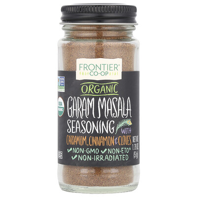 Frontier Co-op  Organic Garam Masala Seasoning with Cardamom  Cinnamon & Cloves  1.79 oz (51 g)