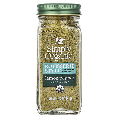 Simply Organic Rotisserie Style Seasoning, Lemon Pepper, 3.42 oz (97 g)