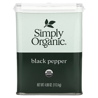 Simply Organic, Zwarte peper, 4 oz (113,4 g)