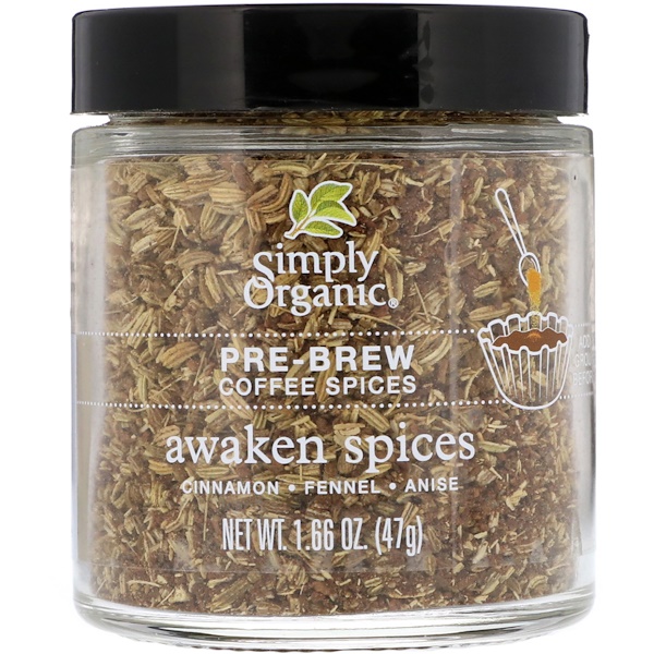 Simply Organic, Π‘ΠΏΠ΅ΡΠΈΠΈ Π΄Π»Ρ Π²Π°ΡΠΊΠΈ ΠΊΠΎΡΠ΅, ΠΏΡΠΎΠ±ΡΠΆΠ΄ΡΡΠΈΠ΅ ΡΠΏΠ΅ΡΠΈΠΈ, 1,66 ΡΠ½ΡΠΈΠΉ (47 Π³)