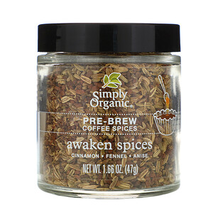 Отзывы о Симпли Органик, Pre-Brew Coffee Spices, Awaken Spices, 1.66 oz (47 g)