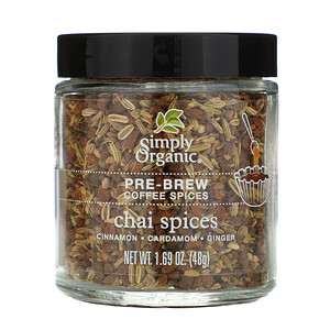 Отзывы о Симпли Органик, Pre-Brew Coffee Spices, Chai Spices, 1.69 oz (48 g)