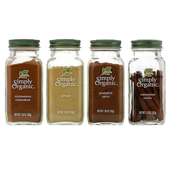 Simply Organic, Baking Essentials, Organic Spice Kit, Variety Pack, 4