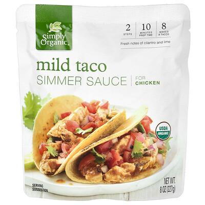 Simply Organic Mild Taco Simmer Sauce For Chicken 8 oz (227 g)