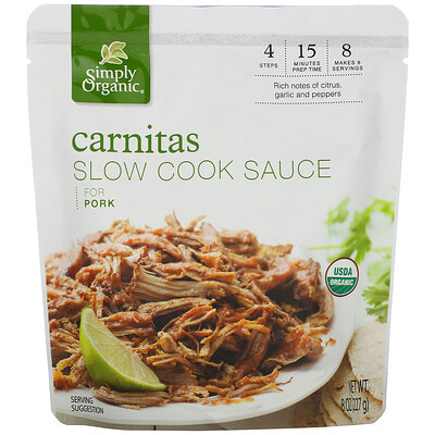 

Simply Organic Органический соус для приготовления свинины по-мексикански (карнитас), 227 г