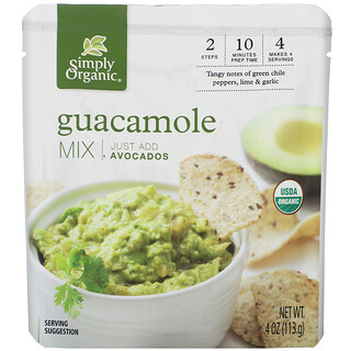 Simply Organic, Органическая смесь для приготовления гуакамоле, 113 г (4 унции)