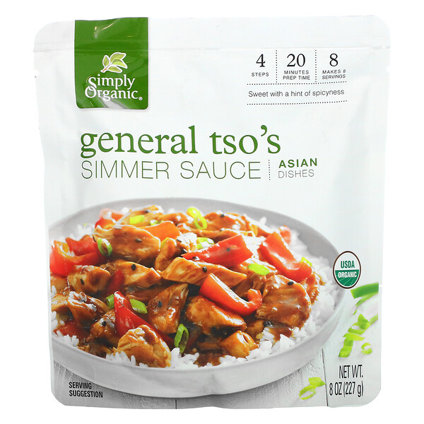 Simply Organic, Соус General Tso's Simmer, азиатские блюда, 8 унций (227 г)