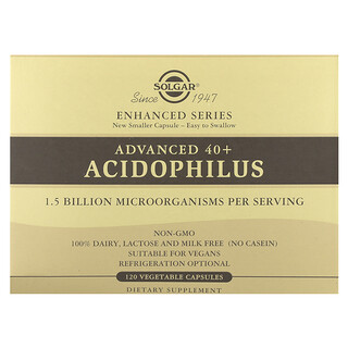 Solgar, 高级 40+ Acidophilus，120 粒素食胶囊