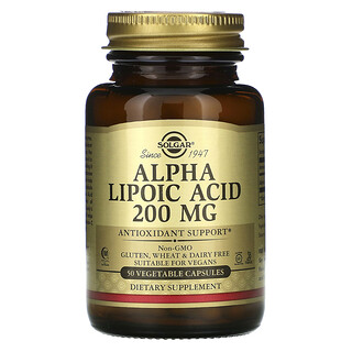 Solgar, Alpha Lipoic Acid, 200 mg, 50 Vegetable Capsules