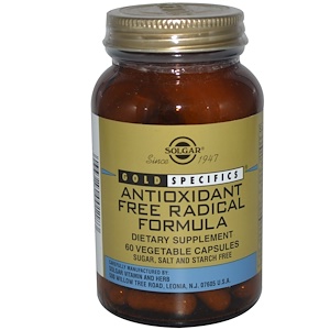 Отзывы о Солгар, Gold Specifics, Antioxidant Free Radical Formula, 60 Vegetable Capsules