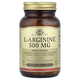 Solgar, L-Arginine, 500 mg, 100 Vegetable Capsules