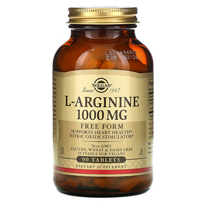 Солгар, L-Arginine, Free Form, 1,000 mg, 90 Tablets отзывы