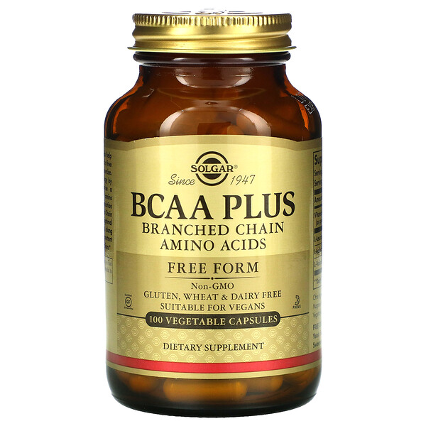 Solgar, BCAA Plus, Free Form, 100 Vegetable Capsules - iHerb