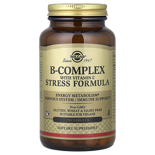 Solgar, B-Complex with Vitamin C Stress Formula, 250 Tablets