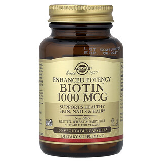 Solgar, Biotine à efficacité améliorée, 1000 µg, 100 capsules végétales