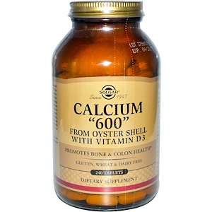 Solgar, Кальций "600" из раковин устриц, с витамином D3, 240 таблеток
