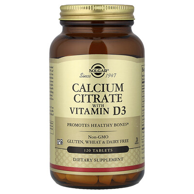 Solgar Calcium Citrate with Vitamin D3 120 Tablets