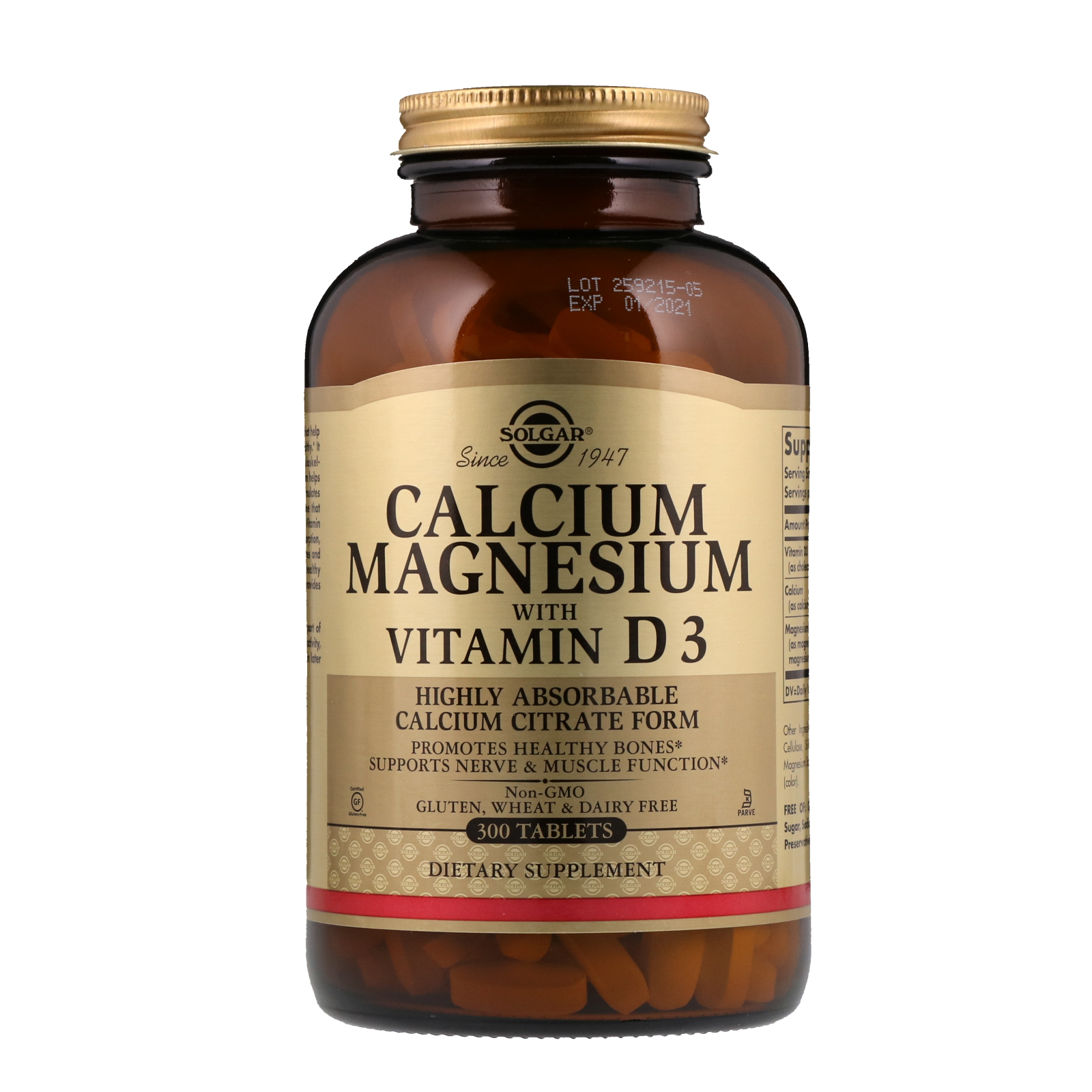 Solgar, Calcium Magnesium with Vitamin D3, 300 Tablets - iHerb 