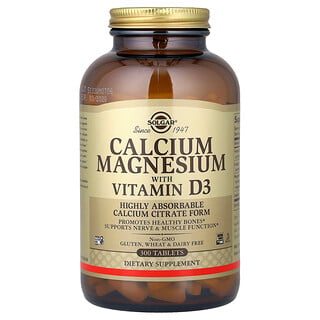 Solgar, Vápnik-horčík s vitamínom D3, 300 tabliet