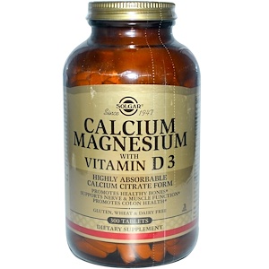 Solgar, Кальций и магний с витамином D3, 300 таблеток
