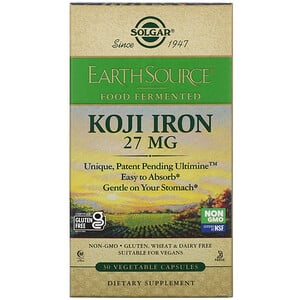 Отзывы о Солгар, EarthSource Food Fermented, Koji Iron, 27 mg, 30 Vegetable Capsules