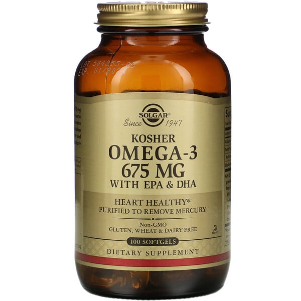 Kosher Omega-3, 675 mg, 100 Softgels