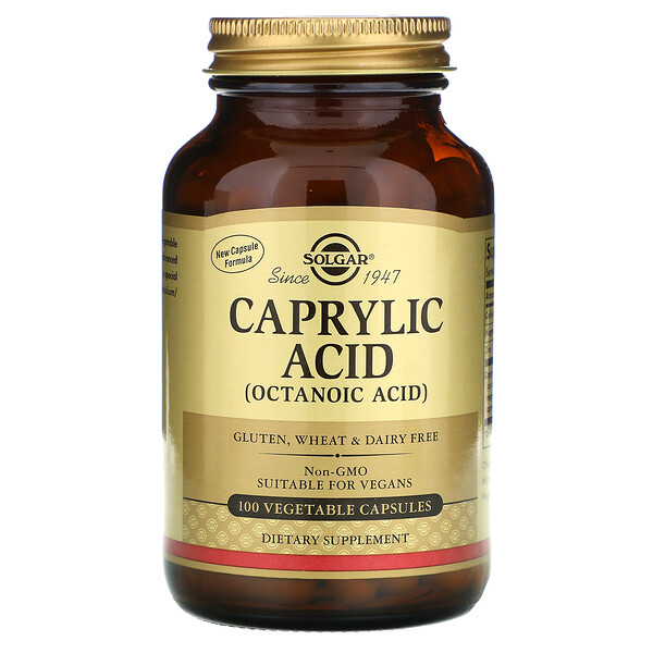 Solgar, Caprylic Acid, 100 Vegetable Capsules - iHerb