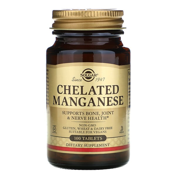Chelated Manganese, 100 Tablets