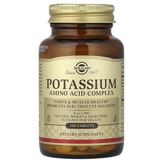 Solgar, Potassium, Complexe d'acides aminés, 100 comprimés (99 mg pièce)