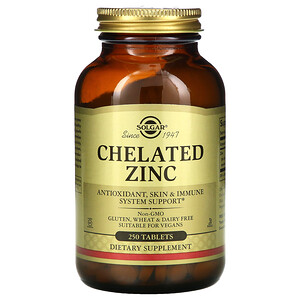 Отзывы о Солгар, Chelated Zinc, 250 Tablets