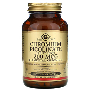 Отзывы о Солгар, Chromium Picolinate, 200 mcg, 180 Vegetable Capsules
