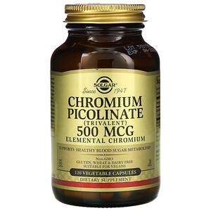 Отзывы о Солгар, Chromium Picolinate, 500 mcg, 120 Vegetable Capsules