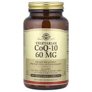 سولغار‏, CoQ-10 النباتي، 60 ملغ، 180 كبسولة نباتية