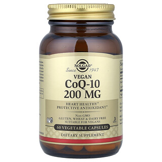Solgar, 素食辅酶 Q10，200 毫克，60 粒素食胶囊