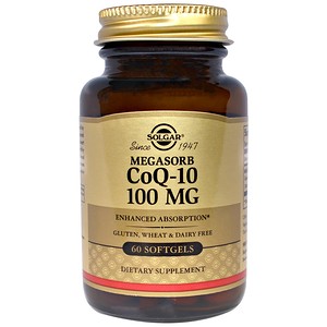 Solgar, Мегасорб CoQ-10, 100 мг, 60 мягких капсул