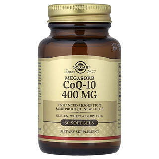 Solgar, Megasorb CoQ-10, 400 mg, 30 capsules à enveloppe molle