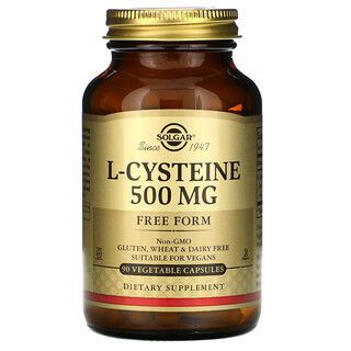 Solgar, L-cystéine, 500 mg, 90 gélules végétales